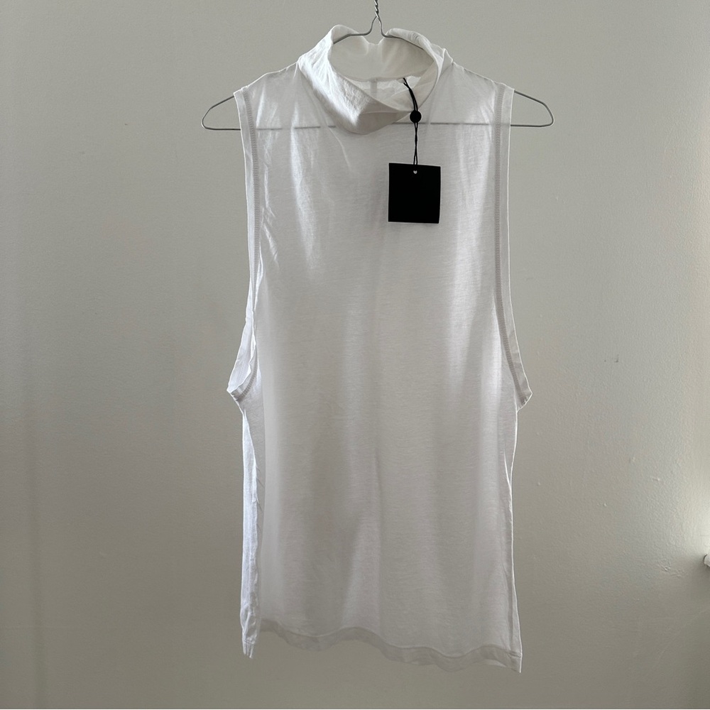 NWT - white acacia tank top with high neck. Cotton